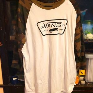 White and cammo vans original long sleeve